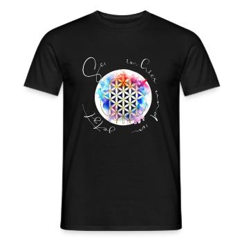 Blumen des Lebens Heilige Geometrie Wasserfarben - Männer T-Shirt - Schwarz - Vorne - AI Model Male 178 light (178cm)
