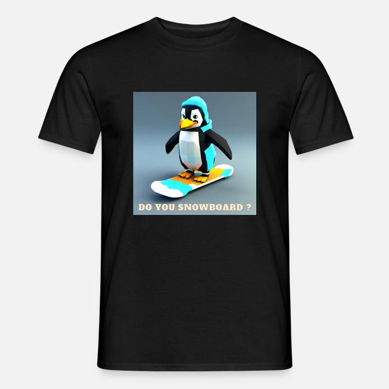 Snowboard Pingu - Männer T-Shirt - Schwarz