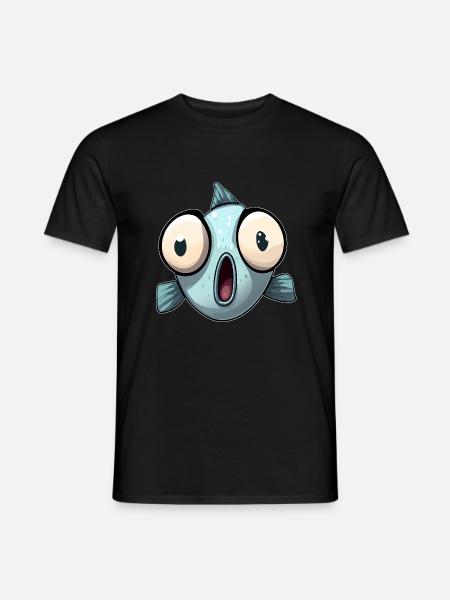 Fisch lustig Geschenk - Männer T-Shirt - Schwarz