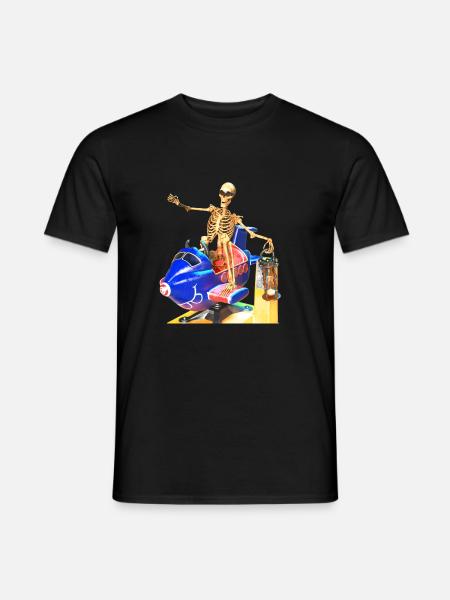 Der Sensenmann am Jahrmarkt - Männer T-Shirt - Schwarz