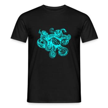 Kraken (neon) - Men's T-Shirt - black - Front - AI Model Male 178 light (178cm)