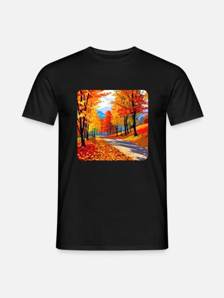 Bunte Herbstlandschaft - Männer T-Shirt - Schwarz