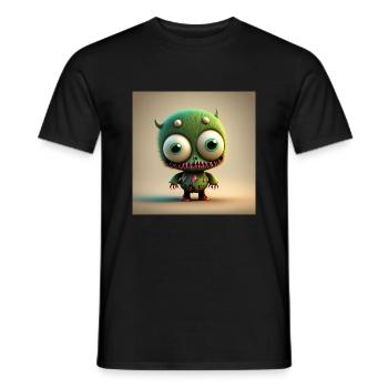 Happy Halloween cute monster tongue out scary fun - Men's T-Shirt - black - Front - AI Model Male 178 light (178cm)
