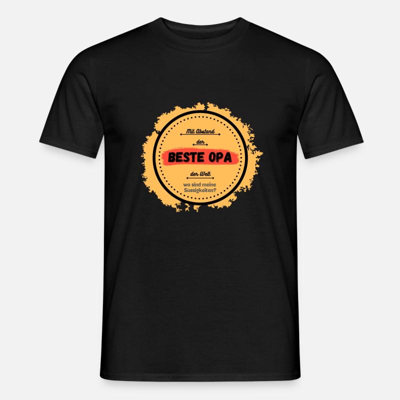 Bester Opa mit Abstand - Männer T-Shirt - Schwarz