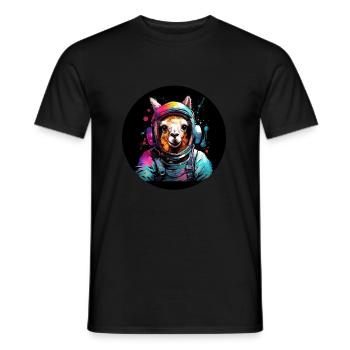 Space Llama - Men's T-Shirt - black - Front - AI Model Male 178 light (178cm)
