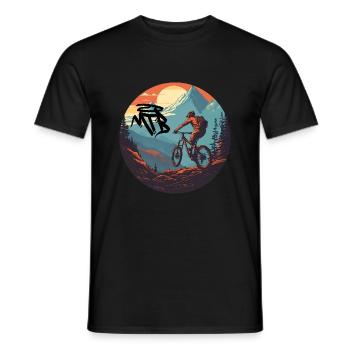 MTB Mountain Bike - Men's T-Shirt - black - Front - AI Model Male 178 light (178cm)