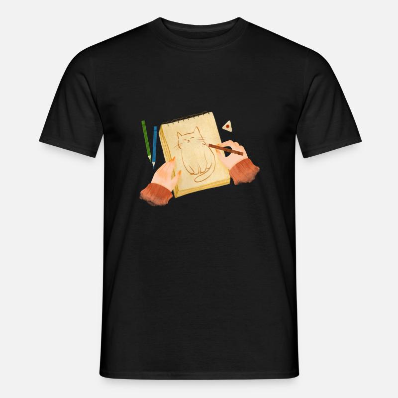 Katzenfreund 😻 - Männer T-Shirt - Schwarz