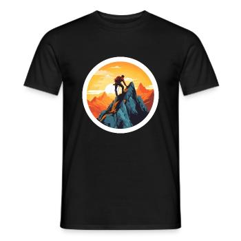 Bergsteiger Klettern Climbing Berge Aussicht Schön - Männer T-Shirt - Schwarz - Vorne - AI Model Male 178 light (178cm)
