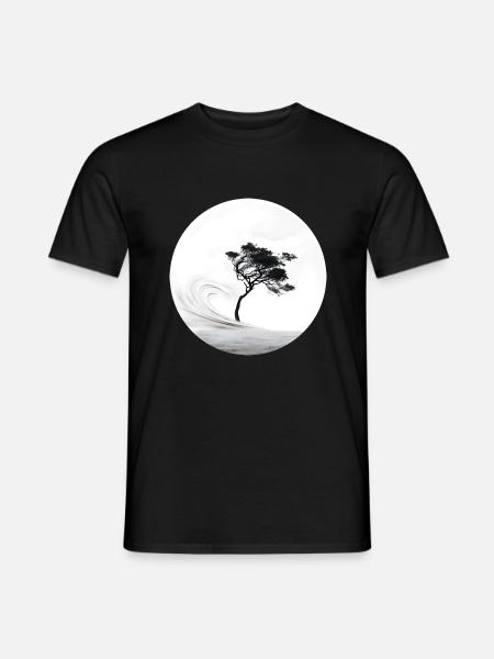 Ein Bäumchen im Sturm - Männer T-Shirt - Schwarz