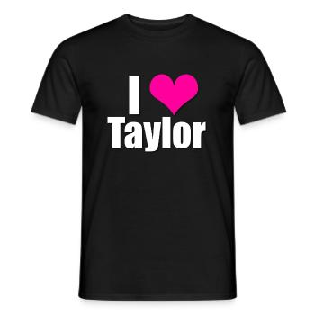 Ich liebe Taylor mit Herz, I heart Taylor - Männer T-Shirt - Schwarz - Vorne - AI Model Male 178 light (178cm)