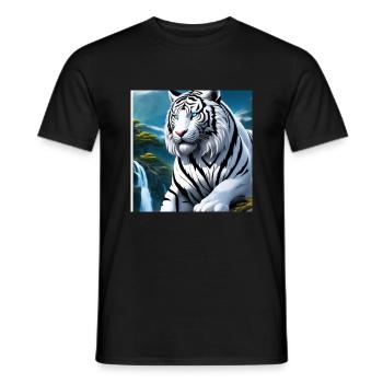 Brave tiger - Men's T-Shirt - black - Front - AI Model Male 178 light (178cm)