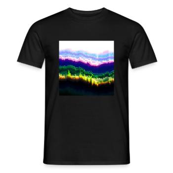 Psychedelic clouds in a play of sky colors - Men's T-Shirt - black - Front - AI Model Male 178 light (178cm)