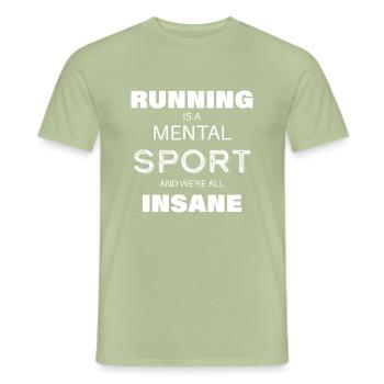 Crazy about running - Men's T-Shirt - sage - Front - AI Model Male 178 light (178cm)