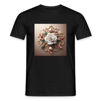 Fleur blanche - T-shirt homme - noir - Devant - AI Model Male 178 light (178cm)