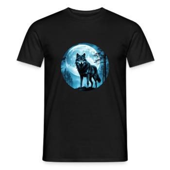 Wolf - Männer T-Shirt - Schwarz - Vorne - AI Model Male 178 light (178cm)