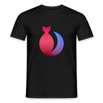 Katzendesign gemacht aus Kreise - Männer T-Shirt - Schwarz - Vorne - AI Model Male 178 light (178cm)