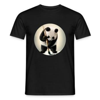 Panda Artist - Men's T-Shirt - black - Front - AI Model Male 178 light (178cm)