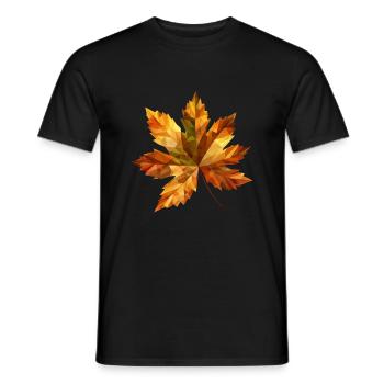 Polygon Autumn Magic: Chestnut & Foliage in Detail - Men's T-Shirt - black - Front - AI Model Male 178 light (178cm)