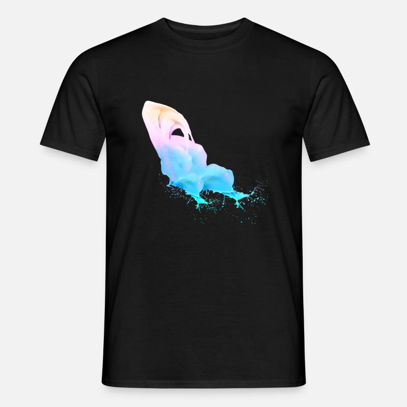 Spritzfarbe Aquarellfarbe - Männer T-Shirt - Schwarz