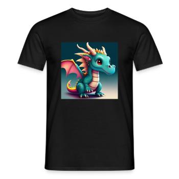 cute little baby dragon funny - Men's T-Shirt - black - Front - AI Model Male 178 light (178cm)