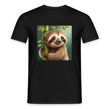 cute little sloth dragon funny - Men's T-Shirt - black - Front - AI Model Male 178 light (178cm)