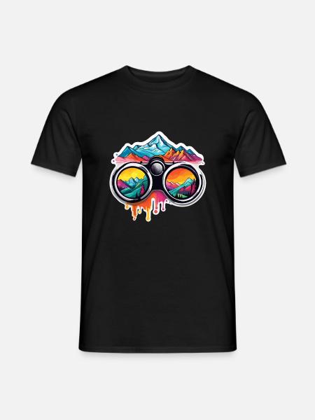 Binoculars / Observation / Observation / Adventure - Men's T-Shirt - black