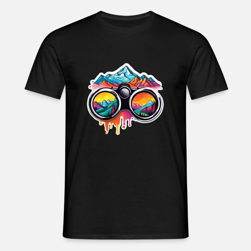 Binoculars / Observation / Observation / Adventure - Men's T-Shirt - black