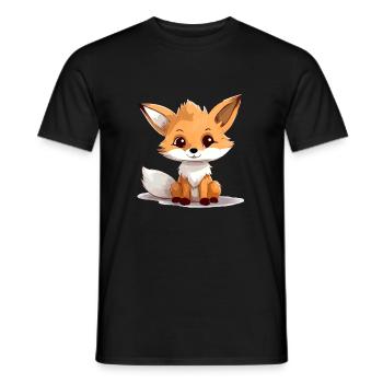 Bilo le bébé renard - T-shirt homme - noir - Devant - AI Model Male 178 light (178cm)