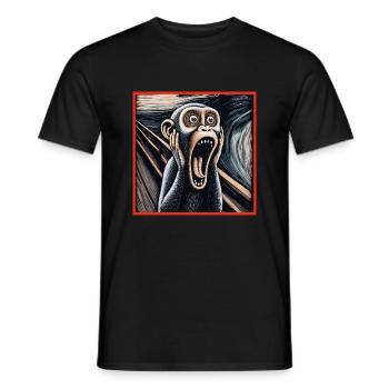 Singe Scream Munch Sans Cadre - T-shirt homme - noir - Devant - AI Model Male 178 light (178cm)