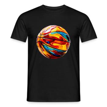 basket-ball coloré - T-shirt homme - noir - Devant - AI Model Male 178 light (178cm)