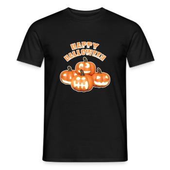 Joyeuses citrouilles d’Halloween - T-shirt homme - noir - Devant - AI Model Male 178 light (178cm)