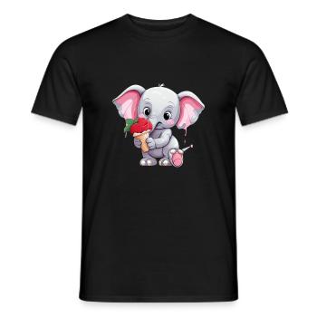 Süßer Elefant - Männer T-Shirt - Schwarz - Vorne - AI Model Male 178 light (178cm)