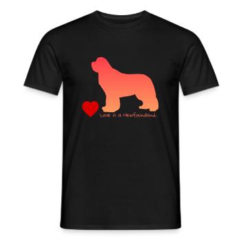 Love is a Newfoundland 011 - Männer T-Shirt - Schwarz - Vorne - AI Model Male 178 light (178cm)