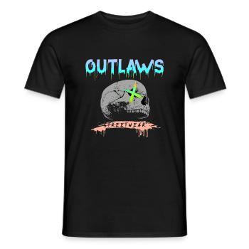 Gesetzlose, Totenkopf, Skalle, Autobahngangs, Biker Club - Männer T-Shirt - Schwarz - Vorne - AI Model Male 178 light (178cm)