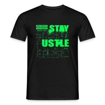 Stay Positive Street Art Urban Spray Vintage Retro - Männer T-Shirt - Schwarz - Vorne - AI Model Male 178 light (178cm)