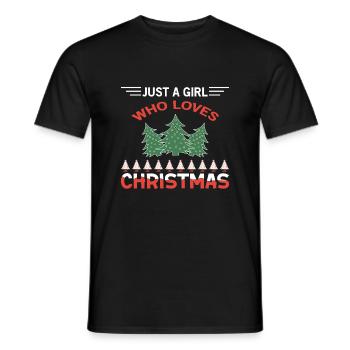 Juste une fille qui aime Noël - T-shirt homme - noir - Devant - AI Model Male 178 light (178cm)