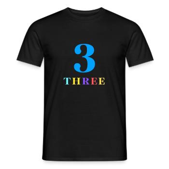 Three-3rd Anniversary - Men's T-Shirt - black - Front - AI Model Male 178 light (178cm)
