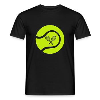 Raquette de tennis - T-shirt homme - noir - Devant - AI Model Male 178 light (178cm)