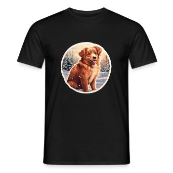 Wuffy winter magic - Men's T-Shirt - black - Front - AI Model Male 178 light (178cm)