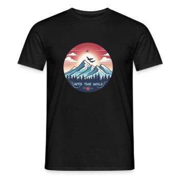 Into the Wild -Outdoor Wandern Adventure Freedom - Männer T-Shirt - Schwarz - Vorne - AI Model Male 178 light (178cm)