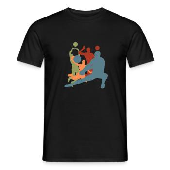 Vintage-Retro-Volleyballspieler - Männer T-Shirt - Schwarz - Vorne - AI Model Male 178 light (178cm)