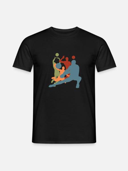 Vintage-Retro-Volleyballspieler - Männer T-Shirt - Schwarz