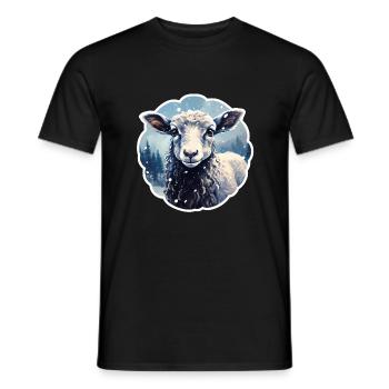 Schaf im Winter - Männer T-Shirt - Schwarz - Vorne - AI Model Male 178 light (178cm)
