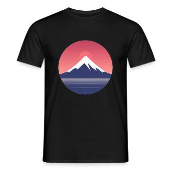 Minimalistischer Berg Fuji - Männer T-Shirt - Schwarz - Vorne - AI Model Male 178 light (178cm)
