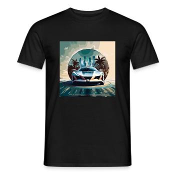 Miami Portal Escape (Miami Collection) - Men's T-Shirt - black - Front - AI Model Male 178 light (178cm)