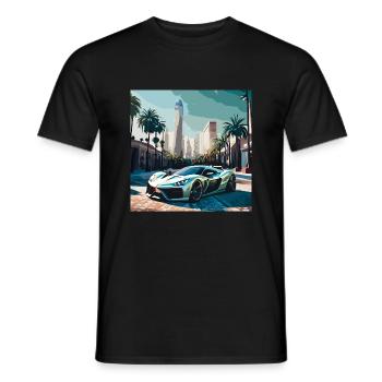 Race car in Miami (Miami Collection) - Männer T-Shirt - Schwarz - Vorne - AI Model Male 178 light (178cm)