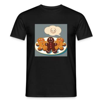 Lebkuchen / Lebkuchenmann / Weihnachten - Männer T-Shirt - Schwarz - Vorne - AI Model Male 178 light (178cm)