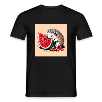Watermelon Hedgehog - Men's T-Shirt - black - Front - AI Model Male 178 light (178cm)