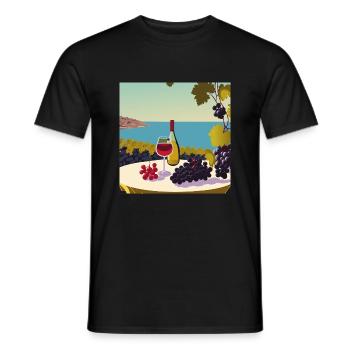 Wein / Rotwein / Weißwein - Männer T-Shirt - Schwarz - Vorne - AI Model Male 178 light (178cm)