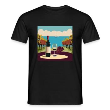 Wein / Rotwein / Weißwein - Männer T-Shirt - Schwarz - Vorne - AI Model Male 178 light (178cm)